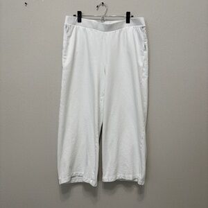 Women's White Cropped Organic Cotton Pants